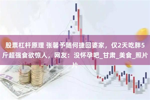 股票杠杆原理 张馨予随何捷回婆家，仅2天吃胖5斤超强食欲惊人，网友：没怀孕吧_甘肃_美食_照片