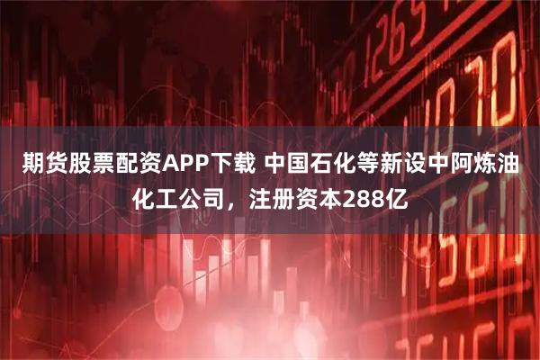 期货股票配资APP下载 中国石化等新设中阿炼油化工公司，注册资本288亿